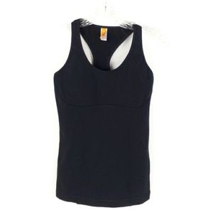 Lucy Black Racer Mesh Back Athletic Tank Top Womens Small Built-In Padded Bra